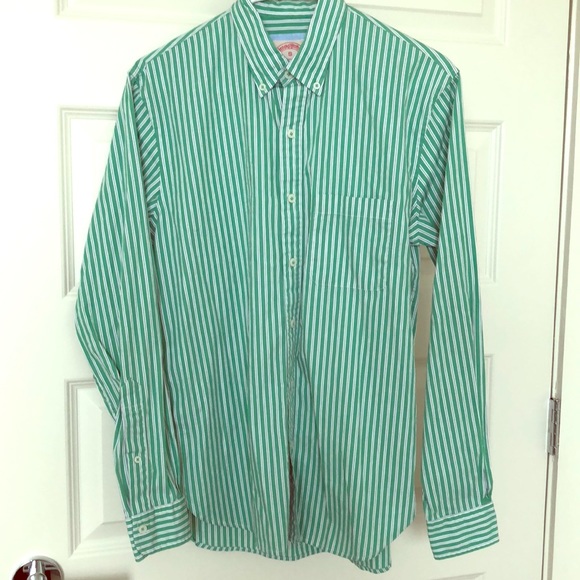 mens green striped dress shirt